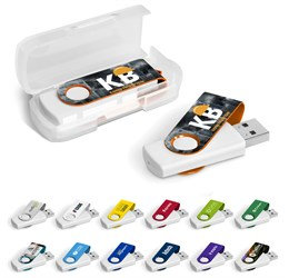 Axis Gyro White Flash Drive - 4GB