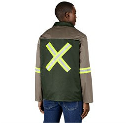 Site Premium Two-Tone Polycotton Jacket - Reflective Arms & Back - Yellow Tape